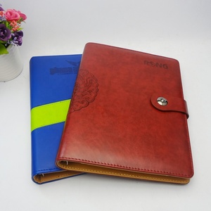 Organiseur de planificateur à 6 anneaux en cuir PU en gros, bleu, A5, carnet à spirales à feuilles mobiles - Product Image 1
