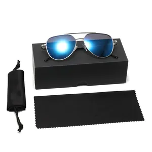 फैशन डिजाइनर UV400 पुरुषों के डबल पुल धूप का चश्मा थोक धातु धूप के चश्मे के साथ लक्जरी पैकेजिंग