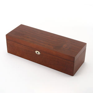 Boîte de rangement certificat bijoux Rectangle multi-fonction avec couvercle feuille de bois massif décoration de la maison moderne - Product Image 3