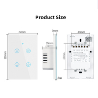 Sakelar Sentuh Pintar WiFi untuk Kontrol HomeKit Siri 1/2/3/4 Gang Bahan ABS Tahan Air Mode Ganda