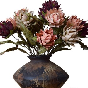 Rama Individual de Loto Seco Artificial de Seda, Estilo Europeo Retro, para Decoración del Hogar, Bodas, Día de la Madre, Pascua - Color Otoño <span class=keywords><strong>Rey</strong></span> - Product Image 5