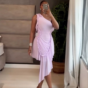 Nouvelle Arrivée Robe Asymétrique à Volants et Taille Haute pour Femme – Idéale Soirées Estivales - Product Image 2