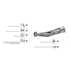Turbina Dental de anillo rojo, pieza de mano que aumenta la velocidad, contraángulo, 1:5 - Product Image 6