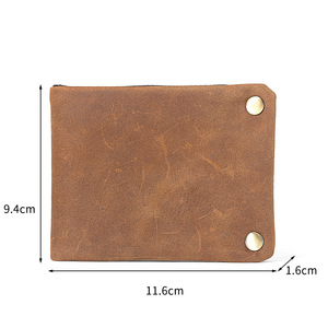 Andong En cuir RFID Court Porte-Monnaie Pour Hommes grazy cheval en cuir Pochette Sac de pièce de Monnaie Porte-Cartes Multifonction - Product Image 3
