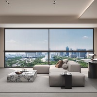 Ventanas de Aluminio con Doble Vidrio Insonorizante y Resistente a Huracanes para Balcón, Ventana Corredera de Aluminio Negro con Triple Acristalamiento, Marca FAXINI
