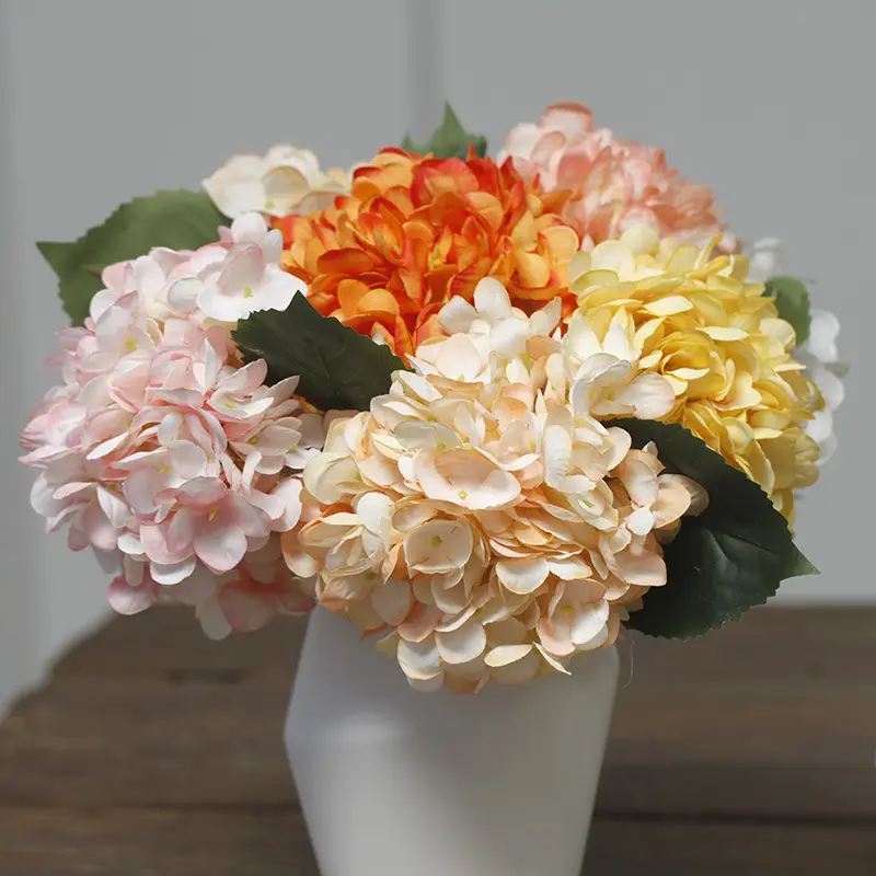 High Quality Wedding Bouquet Hydrangea Artificial Flower Real Touch Artificial Flower Centerpiece