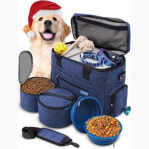 Bolsa de Viaje para Perros, Contenedores para Almacenamiento de Alimentos, Tapete de Silicona, Tazones Plegables Grandes, Accesorios para Perros Aprobados por Aerolíneas, Organizador, Bolsa para Excrementos - Product Image 1