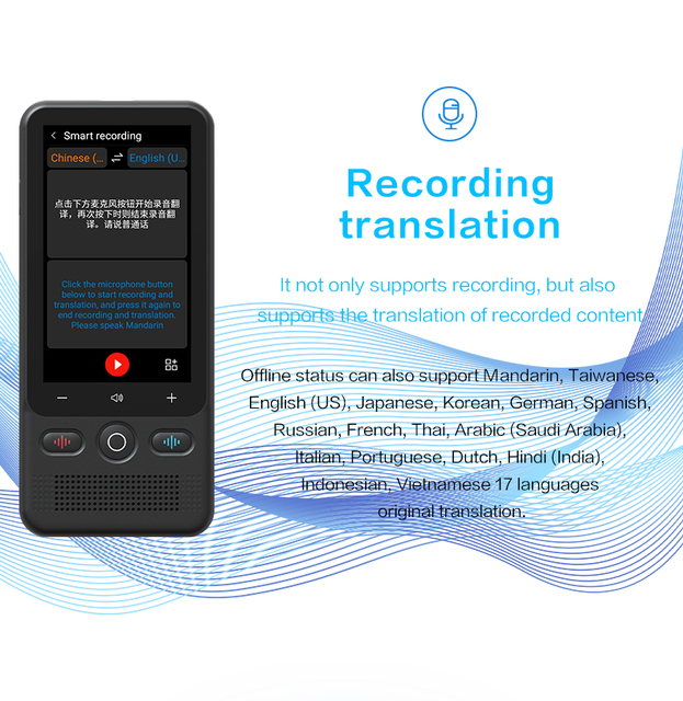 Mini Offline Language Voice Translator Instantly Translates Travel Language Translator Device T18
