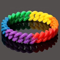 18 types de bracelets en silicone nautiques imperméables personnalisés LGBT arc-en-ciel, six couleurs, pour la fierté gay et lesbienne, fête, défilé
