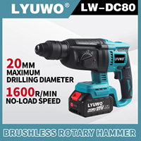Marteau perforateur rotatif sans fil 21V avec batterie lithium-ion 4.0Ah, outil électrique pour percer et cisailler le béton
