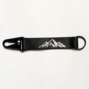 <b>Custom</b> logo Nylon Lanyard <b>Keychain</b> Wristlet Carabiner Tactical Metal Hook <b>Keychain</b> - Product Image 6