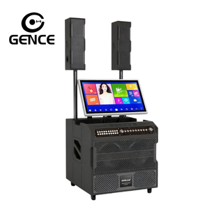 GENCE Enceinte KTV Intelligente Tout-en-un Écran Tactile LED RGB Alimentée par Batterie Entrée Auxiliaire Microphone Sans Fil Plastique ZBQS-8G HD S - Product Image 1