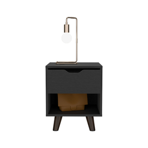 Nightstand Carleen Black Bedroom <b>Storage</b> <b>Drawer</b> Shelf Furniture - Product Image 6