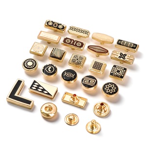 Boutons-pression métalliques personnalisés avec logo, design rectangulaire en relief, style classique, boutons pour vêtements, thobe, attaches décoratives - Product Image 2