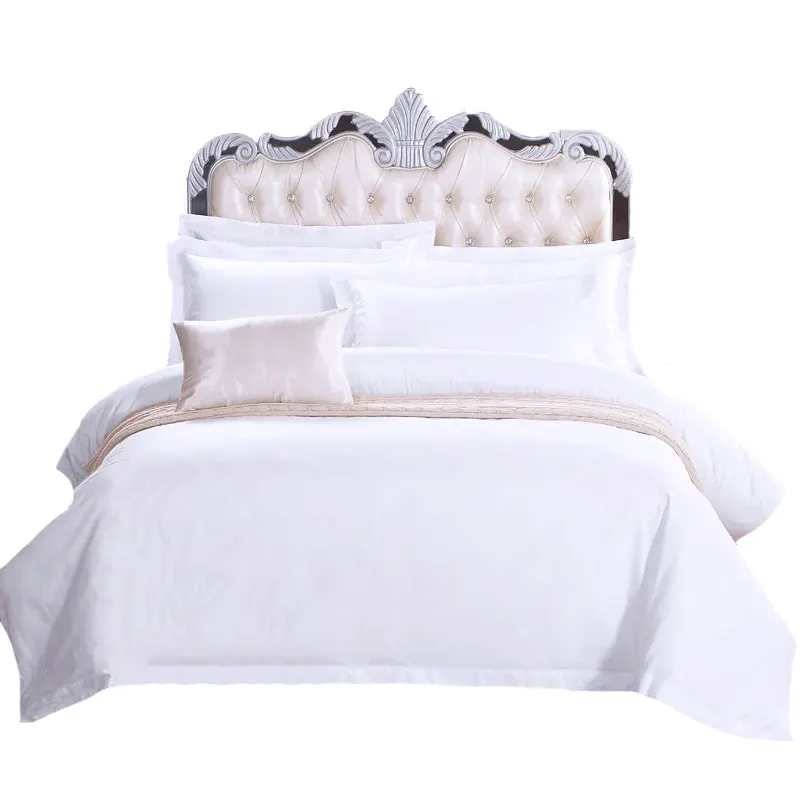 300 TC Brand Cotton White Queen Size Duvet Cover Set Bedding Set