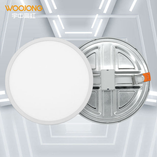 WOOJONG Cutout Hole Size Adjustable Commercial Frameless Round Downlight Recessed Square Ceiling 15w 18w Led Panel Light