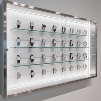 Vitrine d'exposition de montres GZowin personnalisable avec cadre métallique, porte coulissante, éclairage LED, durable et facile à nettoyer pour usage commercial
