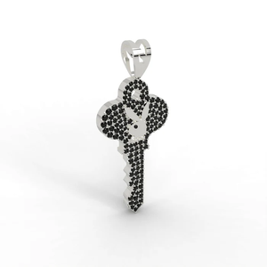 Pendentif Zircon Plaqué Or 18K Luxe Givré, Bijou Statement Symbole d'Accès Éternel au Club Playboy, pour Enfants - Product Image 2