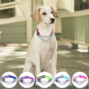 Kalung Anjing Elegan Berbahan Neoprene dengan Lapisan Reflektif, Efektif untuk Pelatihan Hewan Peliharaan, Tali Nilon dengan Rantai Logam, Lembut dan Modifikasi Khusus - Product Image 3