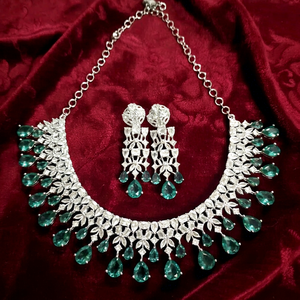 Women's Imitation Jewelry Set with Zircon <b>Statement</b> <b>Necklace</b> Trendy Earrings Copper Alloy Other Plating for Bridal Party Wear - Product Image 1