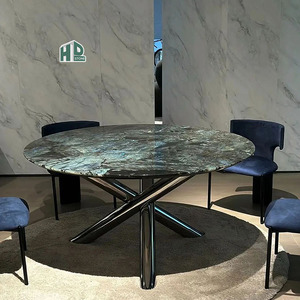 Hiện Đại Sang Trọng Vòng Bàn Ăn Đặt Tự Nhiên Màu Xanh Đá Cẩm Thạch Nghệ Thuật Đá Bệ Cho Nhà Bếp Vòng Phòng Khách Bàn Ăn Tối - Product Image 5