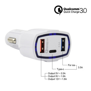 Pabrik grosir JY-368 QC3.0 <span class=keywords><strong>USB</strong></span> pengisi daya mobil pintar 3 port Tipe <span class=keywords><strong>C</strong></span> pengisi daya <span class=keywords><strong>USB</strong></span> soket pemantik rokok telepon adaptor daya - Product Image 6