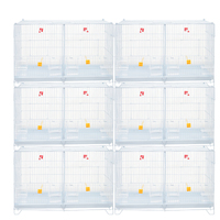 Vente en gros de cages à oiseaux miniatures écologiques en fer avec plateau en plastique, emballage en boîte, design multi-compartiments avec façade en verre pour les oiseaux amoureux et les canaris