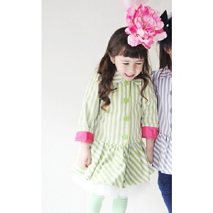 Vestido de Moda 2016 para Niña Pequeña, Diseño de Vestido de Algodón con Cuentas y Lentejuelas - Product Image 2