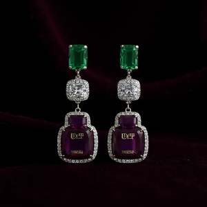 Eleganti Orecchini Pendenti Verdi a Contrasto, Stile Europeo e Americano, di Alta Gamma, per Feste ed Eventi Serali - Product Image 5