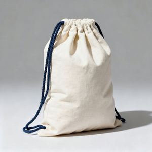 Custom Printed Cotton <b>Drawstring</b> <b>Backpack</b> Bag Dust Storage Bag for Shopping - Product Image 2