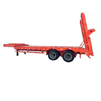 <strong>Best</strong> <strong>Selling</strong> 2 Axles Lowbed Semi <strong>Trailer</strong> 40 Tons Transport Cargo Equipment Gooseneck Low <strong>Flatbed</strong> Semi <strong>Trailer</strong>