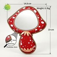 Miroir de maquillage portable en acrylique incassable, léger, en forme d'ovale, style Art Déco, motif dessin animé, vente en gros d'usine, facile à transporter