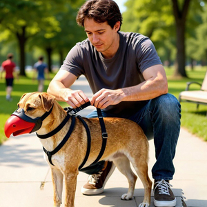 재미있는 만화 애완동물 물림 방지 마스크 - 개 물림 방지 및 짖음 방지 입 커버 - 개용 재미있는 입 커버 도매 - Product Image 2