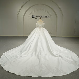 Robe de mariée bouffante vintage Jancember GT26007 avec broderie en satin et franges, style Sweetheart - Product Image 4