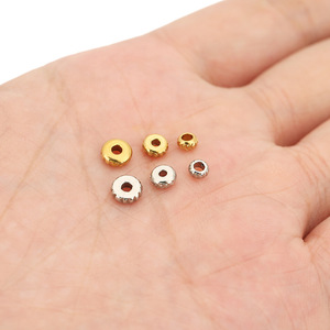Perles entretoises à facettes 4mm 5mm 6mm |   Perles de positionnement plates en acier inoxydable plaqué or PVD à découpe engrenée pour la fabrication de bijoux DIY - Product Image 4