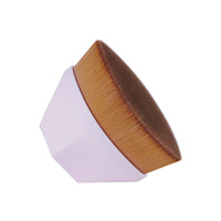 Pinceau de maquillage professionnel sans traces, forme hexagonale en pétale, non absorbant, pour fond de teint liquide et crème BB, avec étui portable