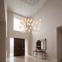 Lustre en laiton albâtre de luxe au design moderne Luminaire suspendu pour plafond rectangulaire de restaurant pour salon