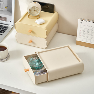 Colorful Rectangle <strong>Stacking</strong> Eco-Friendly Modern <strong>Plastic</strong> Storage Bins <strong>Drawer</strong> for Desktop Household Sundries Cosmetic Organization - Product Image 5