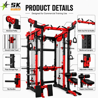 SK Commercial Station d'entraînement multifonctionnelle avec machine à câbles, Smith Machine et Power Rack, Équipement de musculation professionnelle