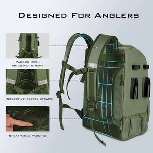 Sac à dos de pêche avec porte-canne - Sac de transport pour matériel de pêche - Cadeaux de pêche à la mouche pour hommes et femmes - Échantillon gratuit - Product Image 6