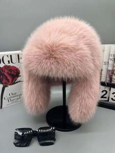 Chapeau d'hiver en fourrure de lapin avec cache-oreilles en peluche, chaud et résistant au froid, pour le ski - Product Image 3
