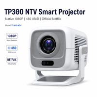 Projecteur intelligent Android 13, résolution native 1080P, 450 ANSI, mise au point automatique, Wi-Fi double bande, projecteur de cinéma maison