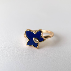 แหวนทอง 18K ชุบทองแดงประดับเพทายสำหรับผู้หญิง - Product Image 1