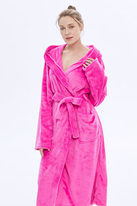 Lussuoso <span class=keywords><strong>Accappatoio</strong></span> in Pile per Donne <span class=keywords><strong>con</strong></span> <span class=keywords><strong>Cappuccio</strong></span> e Scialle, Vestaglia Oversize per Casa - Product Image 6