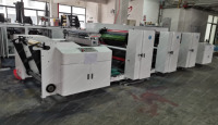 Machine d'impression flexo automatique à grande vitesse d'étiquettes en plastique de papier autocollant de type pétale 3 couleurs avec barre tournante