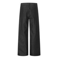 Pantalon large en jean brut pour homme, fermeture boutonnée, prix usine OEM ODM, logo personnalisé, streetwear noir, coupe baggy, vente en gros