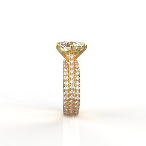 Anillo Solitario de Plata de Ley con 3.80 Quilates &amp;   Anillos Apilables de Eternidad - Product Image 1