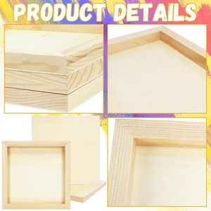 Yukmin carré inachevé blanc en bois bercé planches de peinture pour artisanat <span class=keywords><strong>dessin</strong></span> peinture versant bois brûlant - Product Image 6