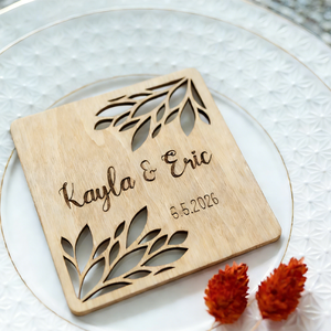 Sottobicchieri <span class=keywords><strong>in</strong></span> <span class=keywords><strong>Legno</strong></span> Traforato Personalizzati, Stile Rustico, Bomboniere e Decorazioni per la Casa - Product Image 1