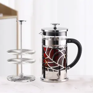 Prensa de café francesa de acero inoxidable 2022, máquina de café con filtro desmontable de repuesto, nueva